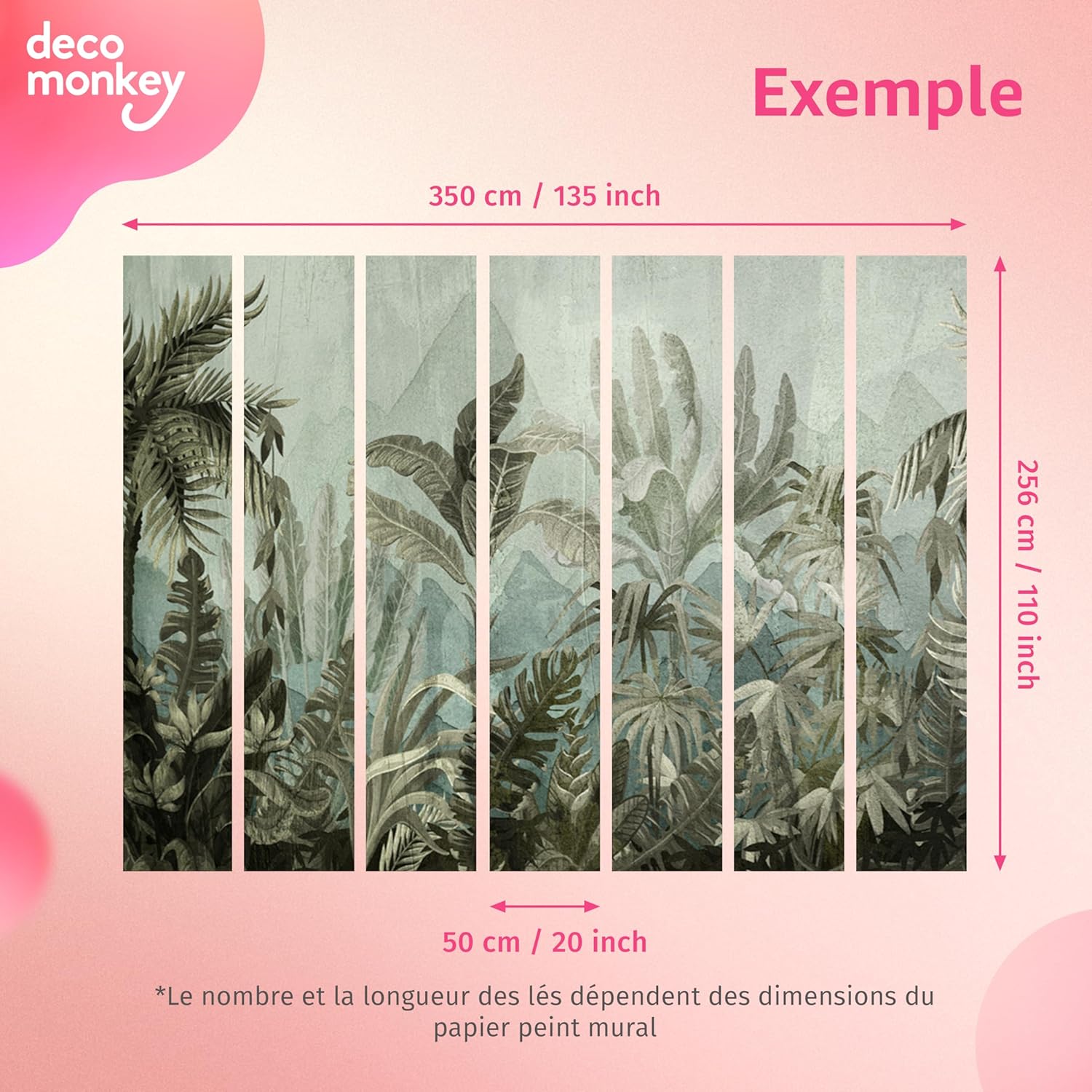 Papier Peint Panoramique Intissé Plante 350x256 cm - Motif Jungle et Feuilles Nature Tendance, Décoration Murale Salon Chambre - Facile d’entretien, résistante aux UV - 7 Lés 256 x 350 cm #24 Fleurs
