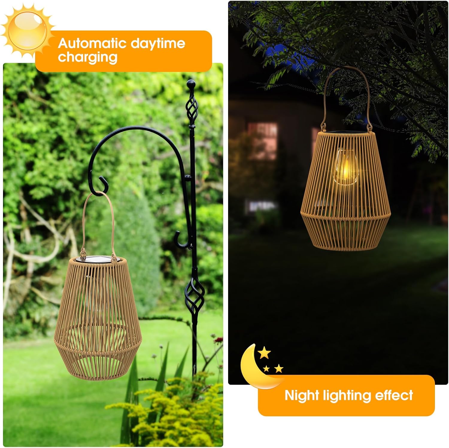 Lanterne Solaire Exterieur Jardin, KagoLing 4 Lampe Solaire Exterieur IP65 fait à la main Suspendre Lanterne Solaire idéales pour jardins Noël Halloween Balcon Paquet de 4