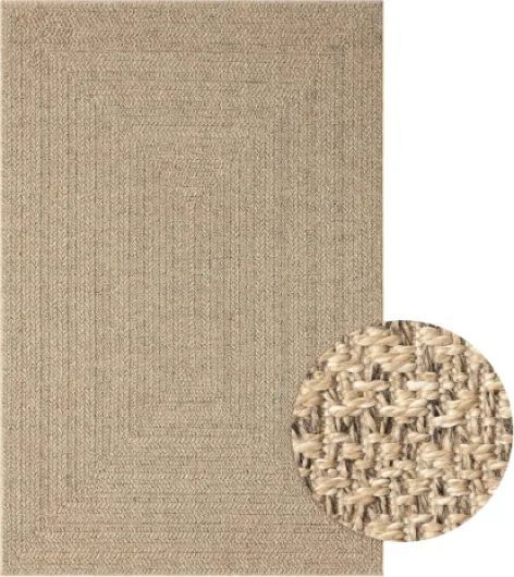 Kansas – Tapis intérieur Confortable et élégant pour Salon, Chambre ou Couloir, Doux et Chaleureux, Facile à Nettoyer, Style Jute Naturel, également adapté pour l’extérieur, 160 x 230 cm 160 x 230 cm Rectangulaire Nature-2