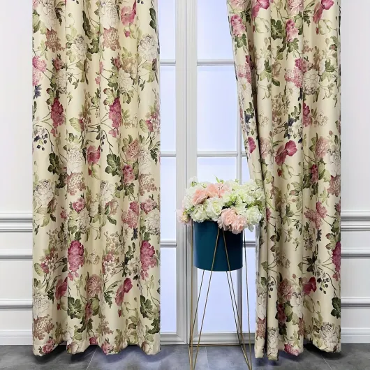 Rose Fleur Isolé Thermique Fenêtre Rideaux Ancien Bohémien Fleur Lumière Blocage Rideau Haut œillet Bruit Réduire 3D Imprimer Décoratif Fenêtre pour Chambre à coucher, B118 cm x L213 cm x 2 Stück Modèle 9 213L X 234H cm (2 Panneaux)