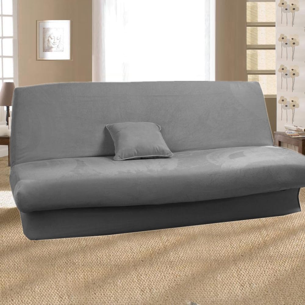 Housse de clic clac Extensible 120 à 140cm-180 à 200cm (Noir) (Gris)