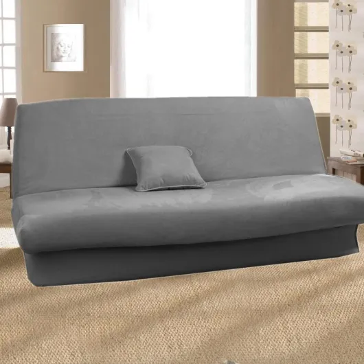 Housse de clic clac Extensible 120 à 140cm-180 à 200cm (Noir) (Gris)