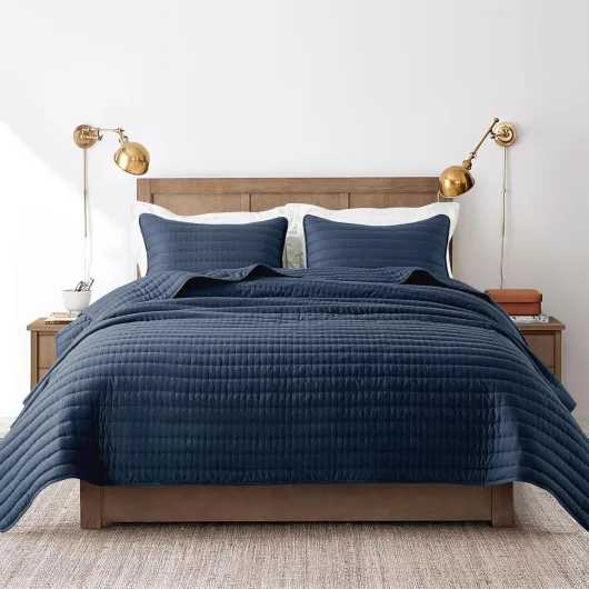 R.SHARE Couvre Lit 2 Personnes 300x270 cm, Bleu Dessus de Lits Douce, Jeté de Lit Boutis, Couverture Matelassé, Matelassage de Lit et Canapé - Oeko-TEX (sans taie d'oreiller) Bleu 300 x 270 cm