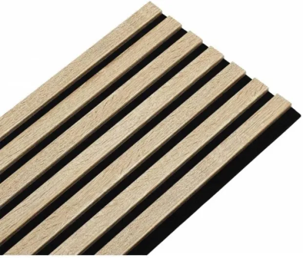 Lot de 4 Panneaux tasseaux bois 250 x 30 x 2 cm - décor chêne clair fond noir - 3m²