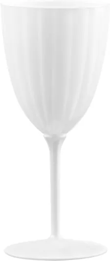96 x Gobelets à vin en Plastique Rigide de Qualité Supérieure des Verres à Vin - Blanc - Réutilisables pour les Mariages et Fêtes, 200 ml - Réutilisables et Stables Lot de 96 - avec pied Blanc