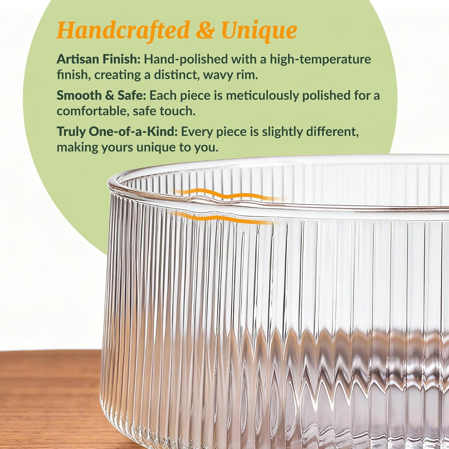 NiHome Saladier extra large en verre avec base en acacia naturel et ustensiles de service en bois pour dîners, fêtes et rassemblements, bol multifonction surdimensionné Clear-2 Spoon