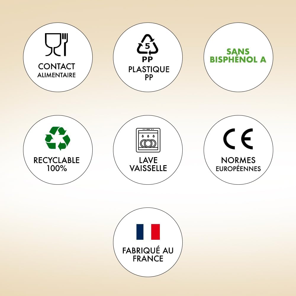 Verres à Vin Réutilisables Eco Cup 12cl (18cl à ras bord) MADE IN FRANCE - Fabriqué en en Polypropylène, Verre Jetable et Réutilisable de Haute Qualité (Blanc, 40) White-417 40