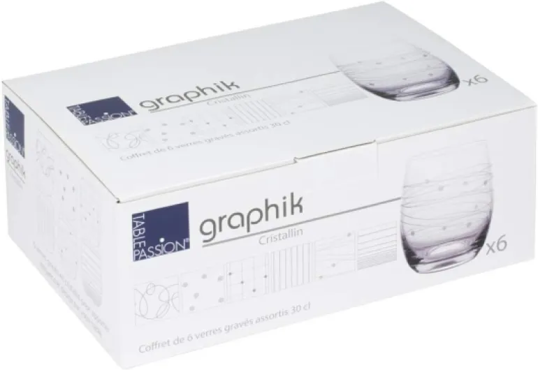Table Passion - Coffret de 6 gobelets 30 cl graphik
