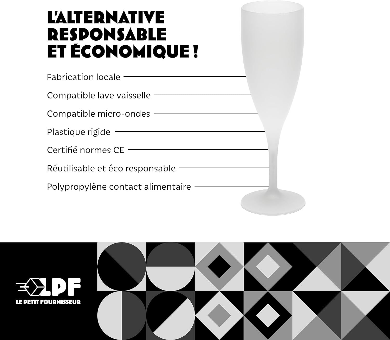 Lot de 50 Flûtes à champagne réutilisables 12cl (15cl max) - Polypropylène plastique alimentaire - Verre à champagne durable - Compatible lave-vaisselle - Couleur givrée 50 Unité (Lot de 1) Flûte À Champagne