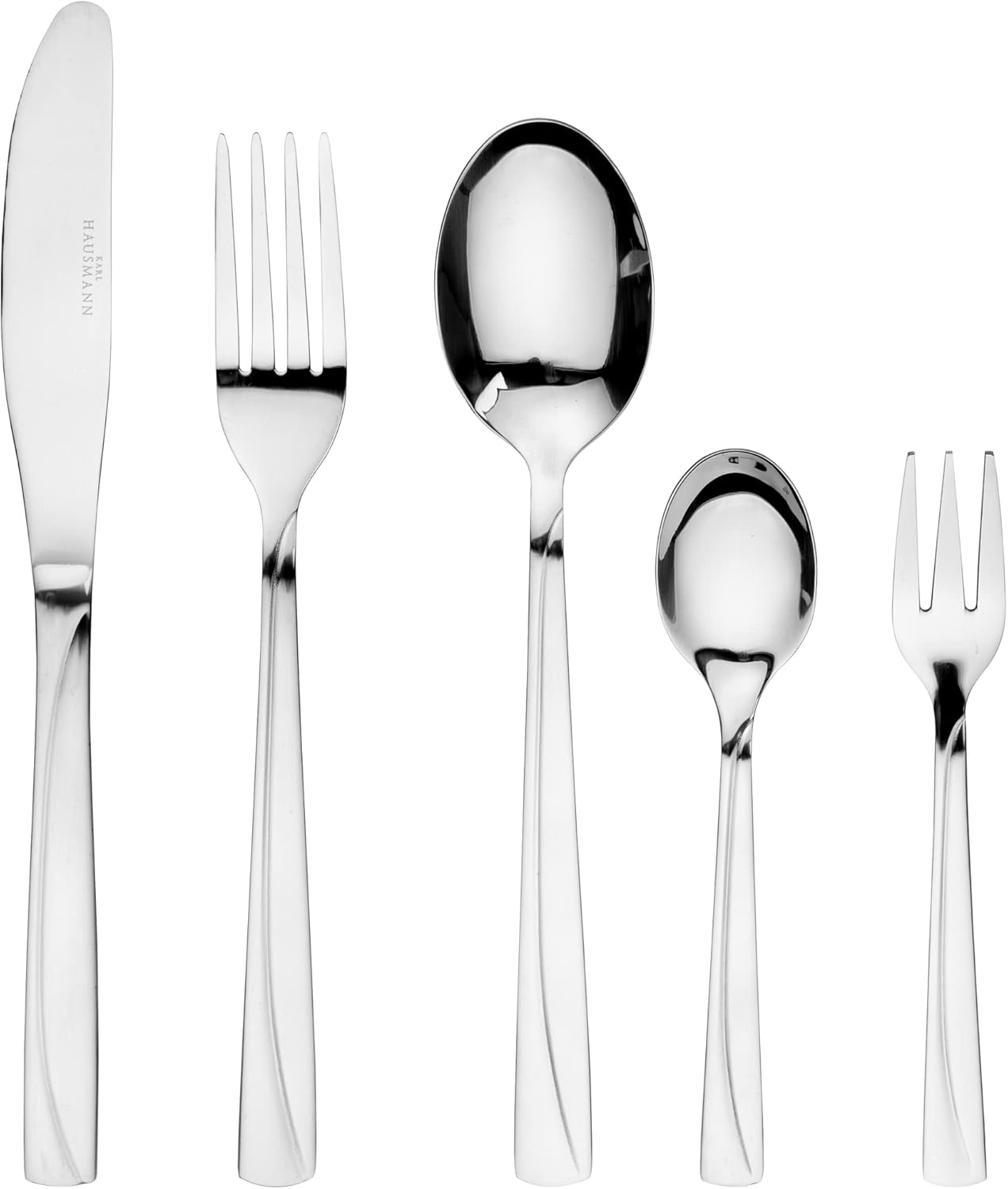 KARL HAUSMANN Service de Table 12 Personnes, 72 Pièces en Acier Inoxydable - Coffret Set de Couverts avec Valise et Organiseur, Ménagère avec Couteaux Fourchettes Cuillères + Service, Poli Brillant