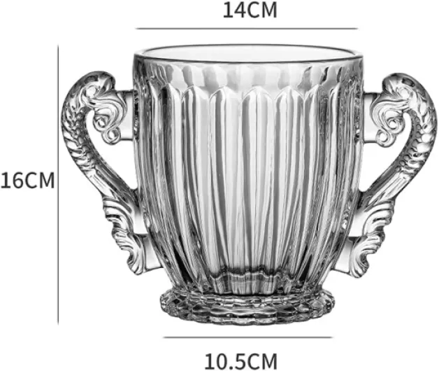 Seau à glace pour vin et champagne, design en verre épais transparent portable, idéal pour la maison, les bars et KTV Transparent 4