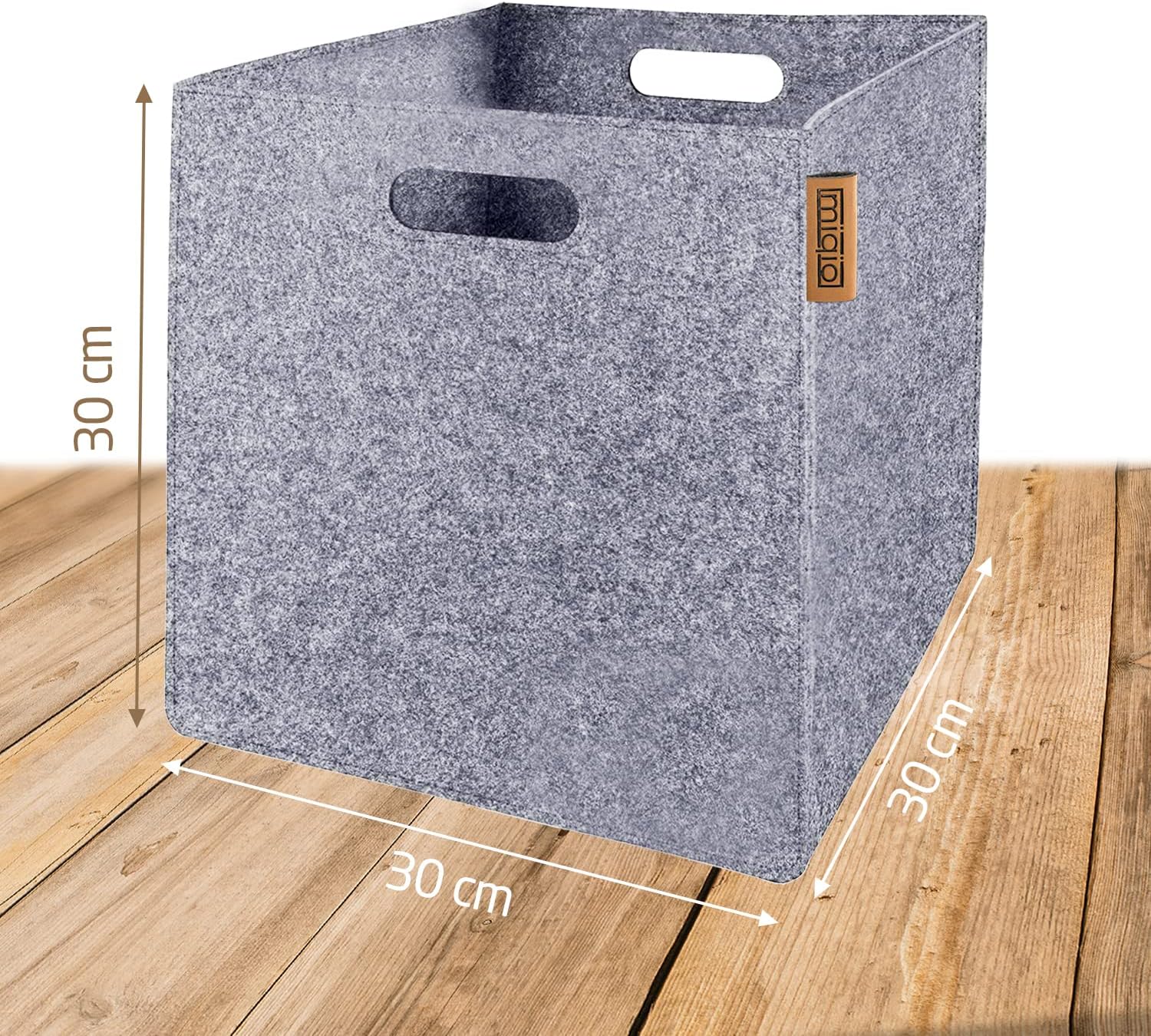® Lot de 4 paniers de rangement design en feutre - Boîte de rangement pliable 30 x 30 x 30 cm - Organisateur adapté aux étagères Kallax - Beige 4er Set Beige