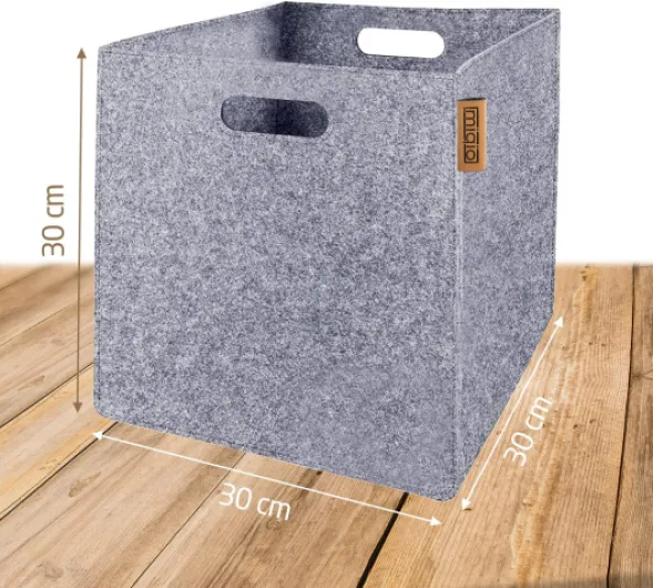 ® Lot de 4 paniers de rangement design en feutre - Boîte de rangement pliable 30 x 30 x 30 cm - Organisateur adapté aux étagères Kallax - Beige 4er Set Beige