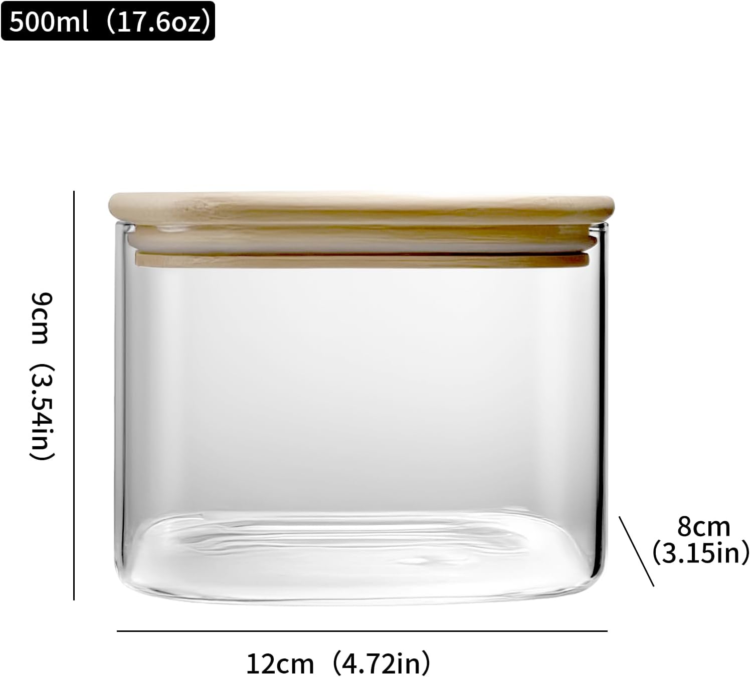 Lot de 12 （500ml） Bocaux en Verre Hermétique - Bocal en Verre avec Couvercle - Bocaux Rangement Cuisine 0.5L 12