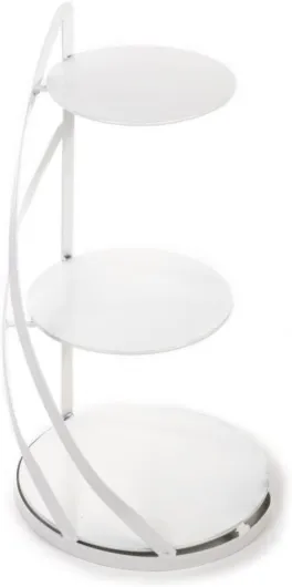 Étagère blanche 3 étages 60 cm de haut pour gâteaux, cupcakes et muffins – Idéal pour une utilisation comme élégant support à gâteaux pour mariages, présentoir à gâteaux et support à gâteau Ronde