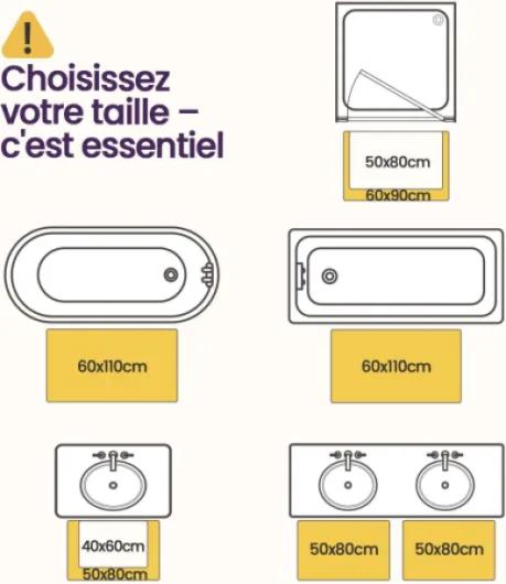 Tapis Salle de Bain 60 x 110 cm, Super Absorbant et Extra épais en Microfibre, Lavable en Machine, Tapis Antidérapant pour la Douche, Baignoire, Toilettes, Beige 60 x 110 cm Beige