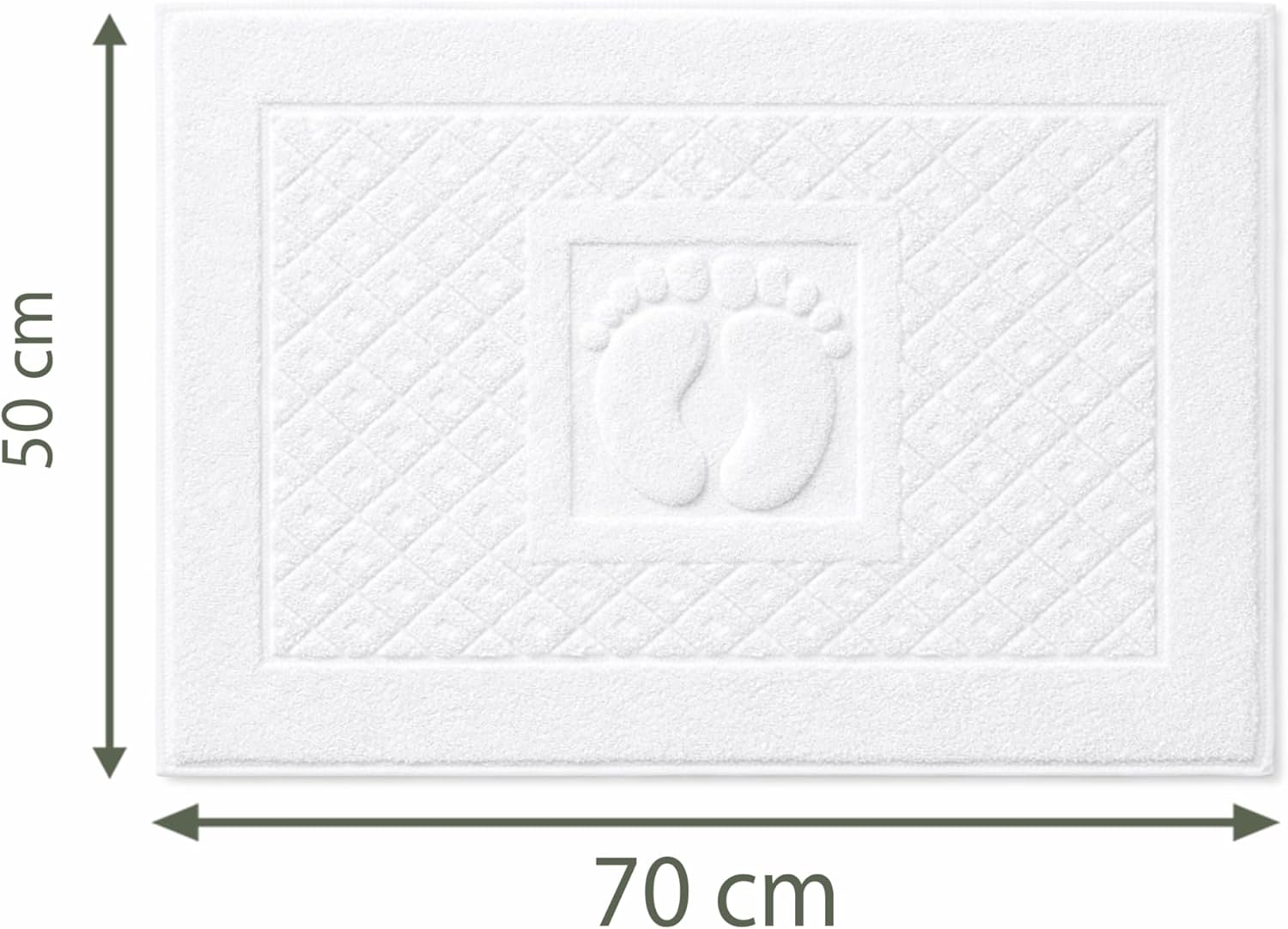 Lot de 6 Tapis de Bain 50x70 cm – 100% Coton, Doux et Absorbants, Séchage Rapide, Qualité Hôtelière – Blanc – pour Salle de Bain, Maison, Hôtel et Spa Lot de 6 Tapis Salle de Bain 50 X 70 CM