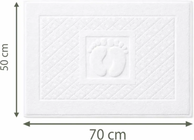 Lot de 6 Tapis de Bain 50x70 cm – 100% Coton, Doux et Absorbants, Séchage Rapide, Qualité Hôtelière – Blanc – pour Salle de Bain, Maison, Hôtel et Spa Lot de 6 Tapis Salle de Bain 50 X 70 CM