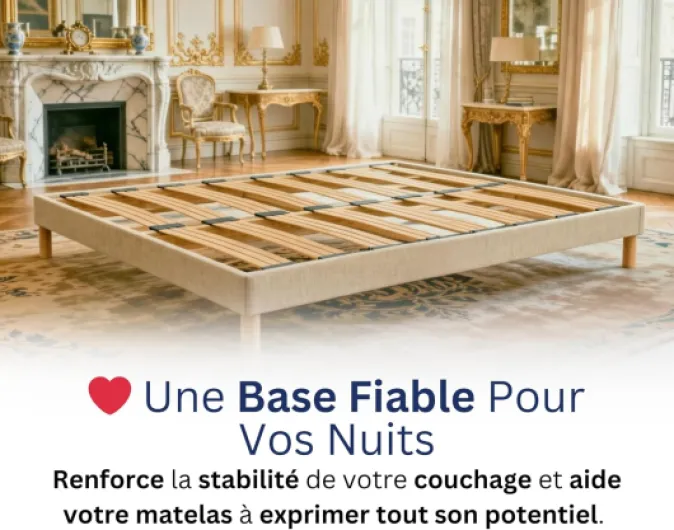 Sommier 160x200 Beige, Hauteur 30 cm, à Lattes Actives en Bois, Cadre Tapissé, Structure et Pieds Solide en Bois Massifs, Stable et Silencieux, Lit 2 Places pour Chambre Adulte Beige 160x200 cm