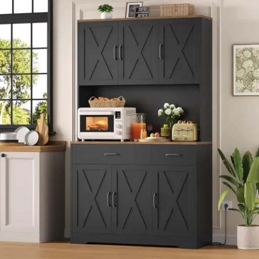 Test HOCSOK Buffet Cuisine 105x180 : un vaisselier pas parfait mais bien pensé pour une petite cuisine