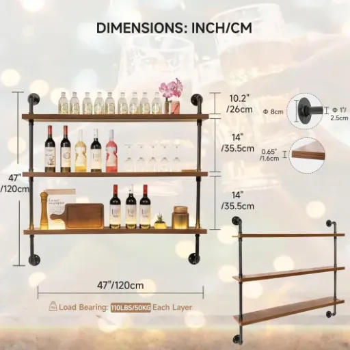Test Porte-bouteilles de Vin Mural LED 120 cm : du look industriel qui fait le job… si on accepte les compromis