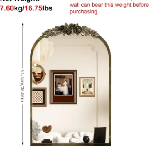 Test Miroir Mural Doré Artloge : un grand miroir arche qui fait le taf en déco