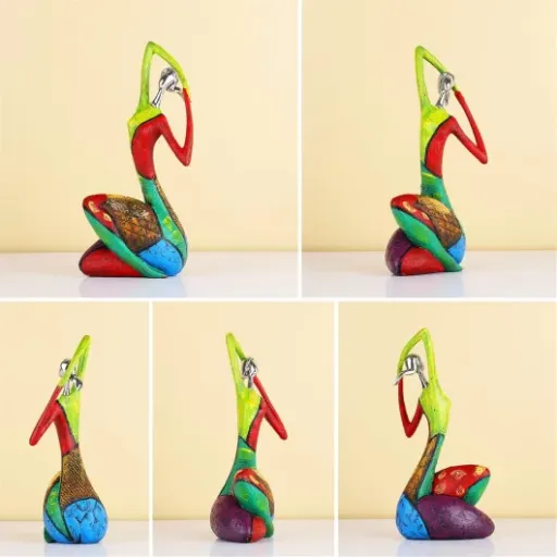 Test Suruim Figurines Abstraites Femmes Yoga (C) : petite déco colorée qui fait le job sur une étagère