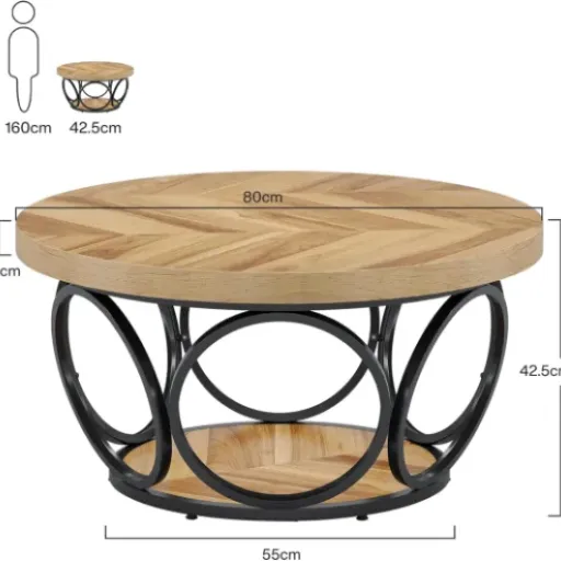 Test Tribesigns Table Basse Ronde 2 Niveaux : une table pas chère qui fait le job au salon
