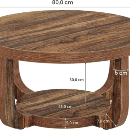Test Tribesigns Table basse ronde 2 niveaux : une grosse table pas chère qui fait le job