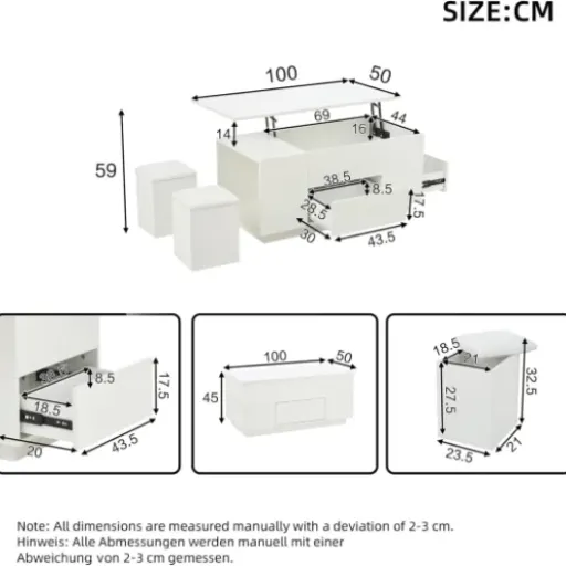 Test Table Basse Relevable 100x50 : la table « tout-en-un » qui veut remplacer votre bureau et votre coffre à bazar