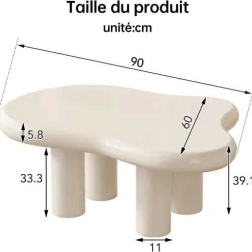Test Miuuod Table basse nuage 91 cm : une petite table fun qui fait le job dans un salon moderne