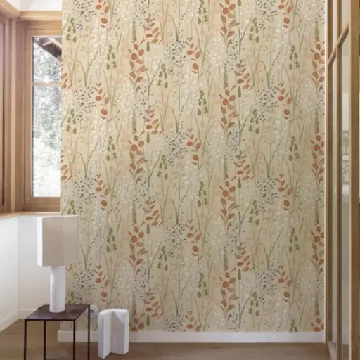 Test Grandeco Galia Papier peint fleurs sauvages : un motif rose corail qui fait le job sans prise de tête