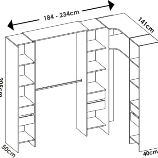 Test PEGANE Kit Armoire Dressing d'angle : un gros meuble qui optimise bien un coin de chambre