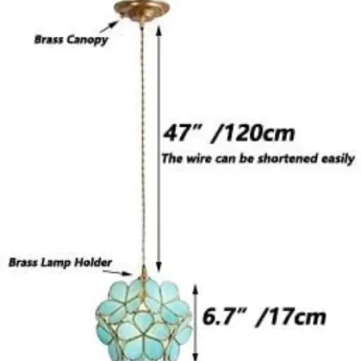 Test Bieye Suspension Tiffany Pétales 8 pouces : joli petit lustre déco, mais pas pour éclairer un stade