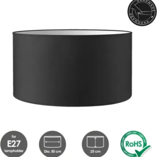 Test Home Sweet Home Abat-jour tissu 50 cm : le gros cylindre noir qui fait le job sans chichi