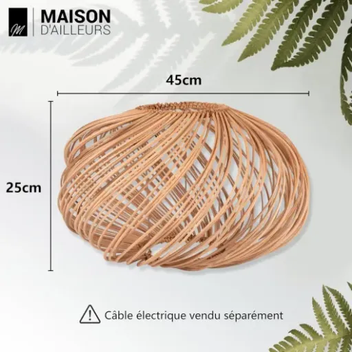 Test Maison d'Ailleurs Abat-jour Rotin 45 cm : joli rendu bohème, mais quelques détails qui coincent