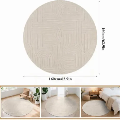 Test Enyhom Tapis Rond 160 cm : un grand tapis tout doux mais assez fin