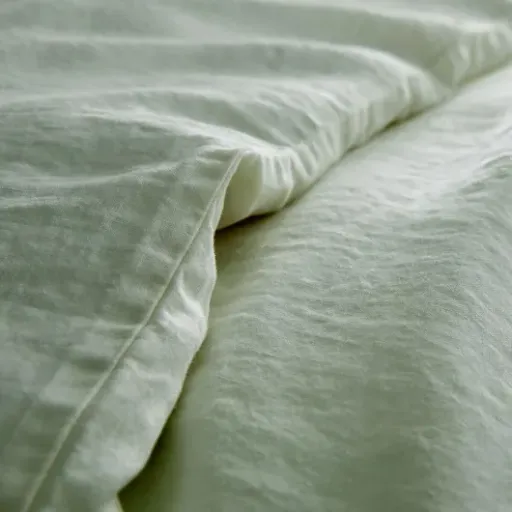Test Parure de Couette 100% Pur Lin Lavé Vert de Gris : du lin correct, quelques compromis