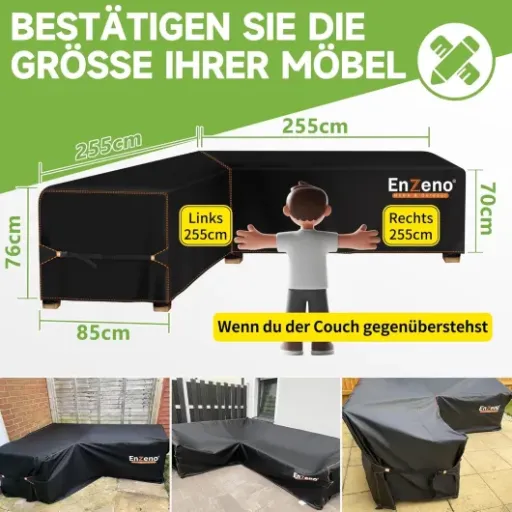 Test Enzeno Housse en L 255x255 : la bâche qui fait le job pour le salon de jardin