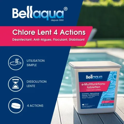 Test Bellaqua Chlore Lent Multifonction 5 kg : les galets qui simplifient (un peu) l’entretien de la piscine