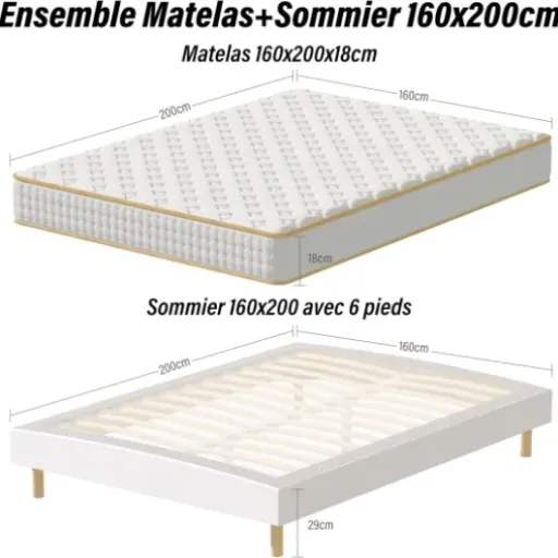 Test TEENO Matelas 160x200 + sommier : le kit lit complet pas cher qui fait le job