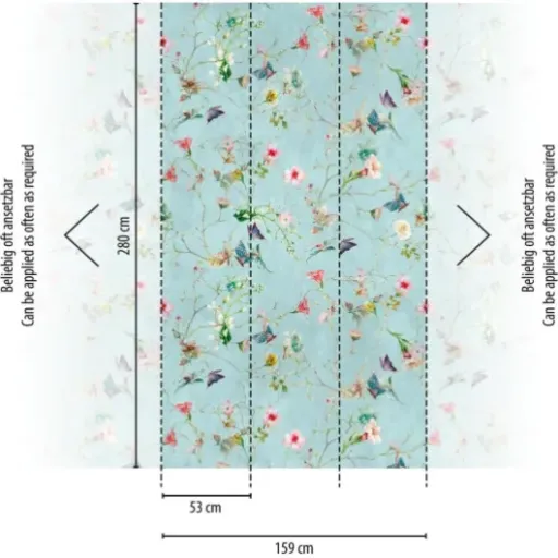 Test Livingwalls Cottage The Wall 382681 : un grand motif fleuri qui divise, entre effet aquarelle et pixels