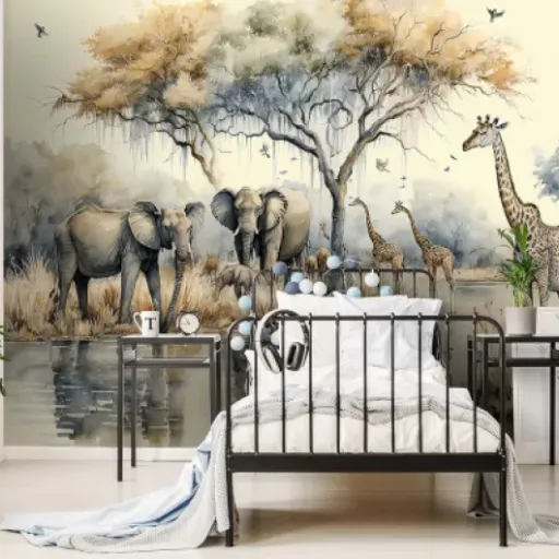 Test Papier Peint Jungle Enfant 368x254 cm : un grand décor qui change vraiment la chambre