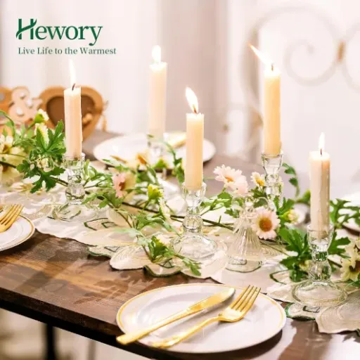 Test Hewory Bougeoirs en Verre : 20 petits chandeliers simples qui font le job pour les grandes tablées