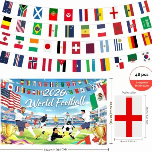 Test AhfuLife Kit Décoration Coupe du Monde 2026 : le pack clé en main pour soirées foot entre potes