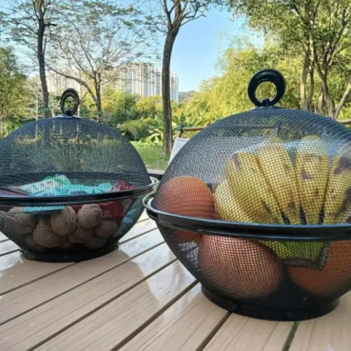 Test QWXOSR Corbeille Fruit Panier à Fruits : deux paniers métalliques simples qui protègent bien des moucherons