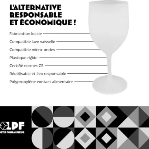 Test LPF LE PETIT FOURNISSEUR 60 verres à vin réutilisables : le lot pratique pour soirées, mariage et bateau