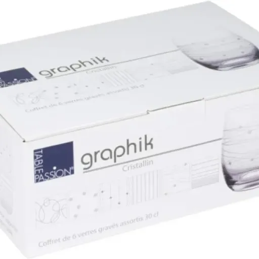 Test Table Passion – Coffret de 6 gobelets 30 cl Graphik : des verres sympas pour tous les jours, mais un peu casse-gueule