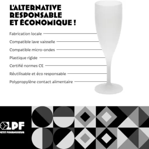 Test LPF Le Petit Fournisseur (lot de 50 flûtes 12 cl) : les verres à bulles pratiques pour soirées et événements