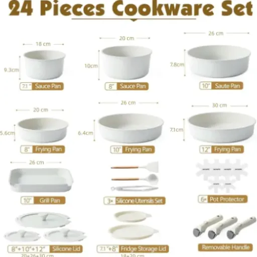 Test SENSARTE Set 24 pièces : le gros kit de casseroles qui fait gagner de la place (mais pas parfait)